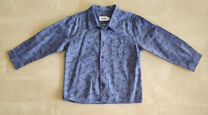 Mooi donkerblauw hemd (potloden) Filou & Friends, maat 98, Kinderen en Baby's, Kinderkleding | Maat 98, Zo goed als nieuw, Jongen