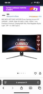 MSI Arthymis 343CQR OLED 4K 165hz gebogen 1000R HDR+, Computers en Software, Monitoren, Gaming, MSI, VA, Ophalen of Verzenden