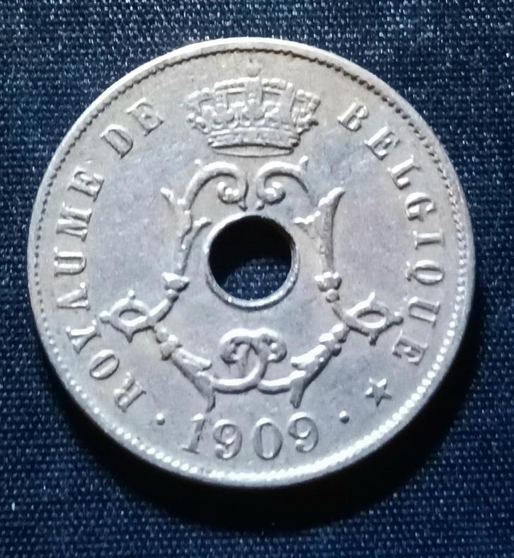 25 cent 1909 FR - Leopold II, Postzegels en Munten, Munten | België, Losse munt, Verzenden