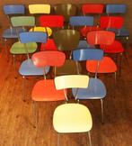 Zeldzame Formica Stoelen / Oranje Blauw Groen Geel Rood, Huis en Inrichting, Stoelen, Ophalen, Zo goed als nieuw, Metaal, Vintage / Jaren 60