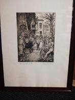 G Langie: 'De kunstmarkt'; ets, Gentse kunstenaar, Enlèvement ou Envoi