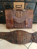 Magnifique cartable vintage en cuir de crocodile années 50, Bijoux, Sacs & Beauté, Enlèvement ou Envoi, Cuir