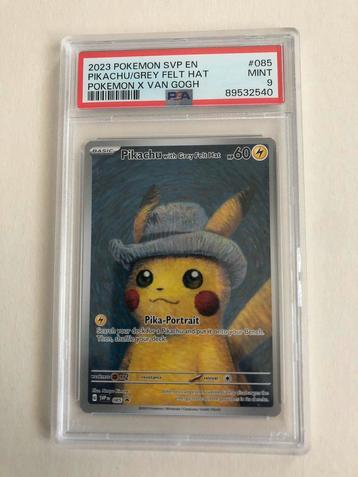 Pokemon Pikachu Van Gogh PSA 9 - Pikachu with grey felt hat 