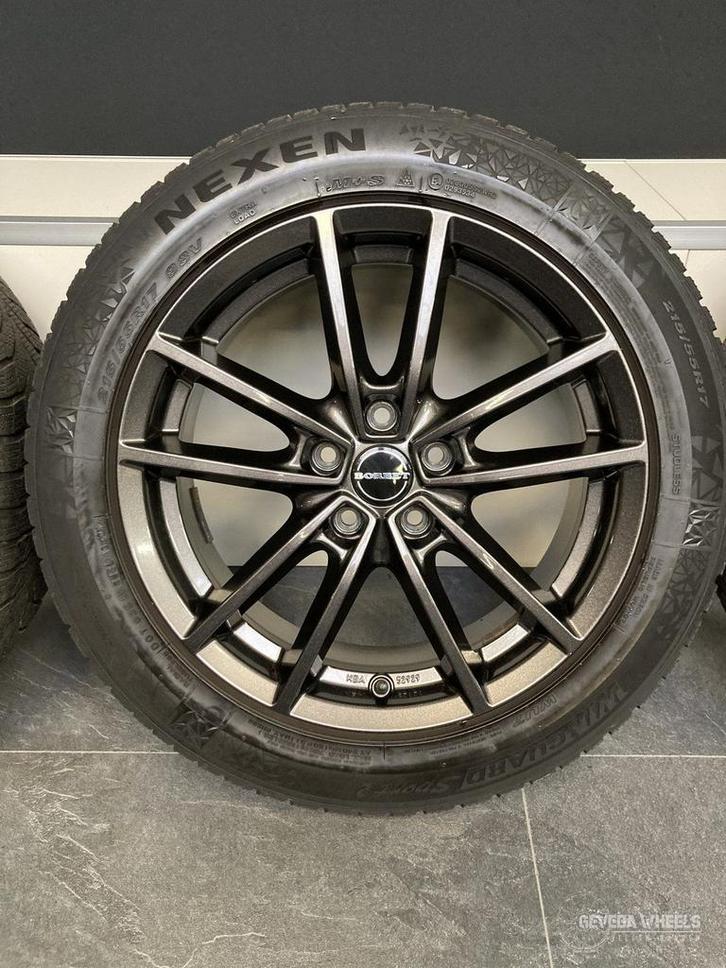 17” Ford Puma sport velgen + winterbanden 5x108 215/55/17, Auto-onderdelen, Banden en Velgen, Banden en Velgen, Winterbanden, 17 inch