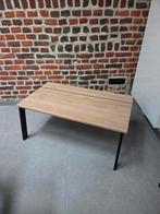 TABLE BASSE - REPAS - METAL NOIR-MELAMINE STYLE CHENE CLAIR, Maison & Meubles, Enlèvement, Comme neuf, Métal