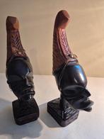 2 statues en bois de TAHITI (éventuellement serre-livres), Antiquités & Art, Enlèvement ou Envoi