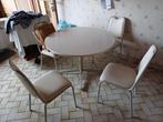 tafel met stoelen, Huis en Inrichting, Ophalen, Gebruikt, Vier personen, Rond