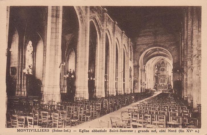 FRANKRIJK - Montivilliers: Eglise abbatiale Saint-Sauveur, Verzamelen, Postkaarten | Buitenland, Ongelopen, Frankrijk, Verzenden