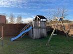 Houten speelhuis met schommel en glijbaan, Kinderen en Baby's, Ophalen, Gebruikt, Hout