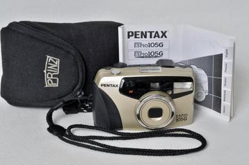 Pentax Espio 105G zoom 38-105 mm + étui.  Argentique beschikbaar voor biedingen