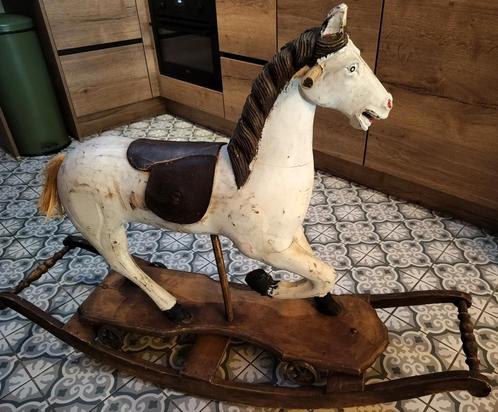 Antiek houten schommelpaard – prachtig nostalgisch stuk, Antiek en Kunst, Curiosa en Brocante, Ophalen