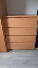 Commode Malm à 4 tiroirs, placage de chêne laqué blanc, Maison & Meubles, Armoires | Commodes, 3 ou 4 tiroirs, 25 à 50 cm, Enlèvement