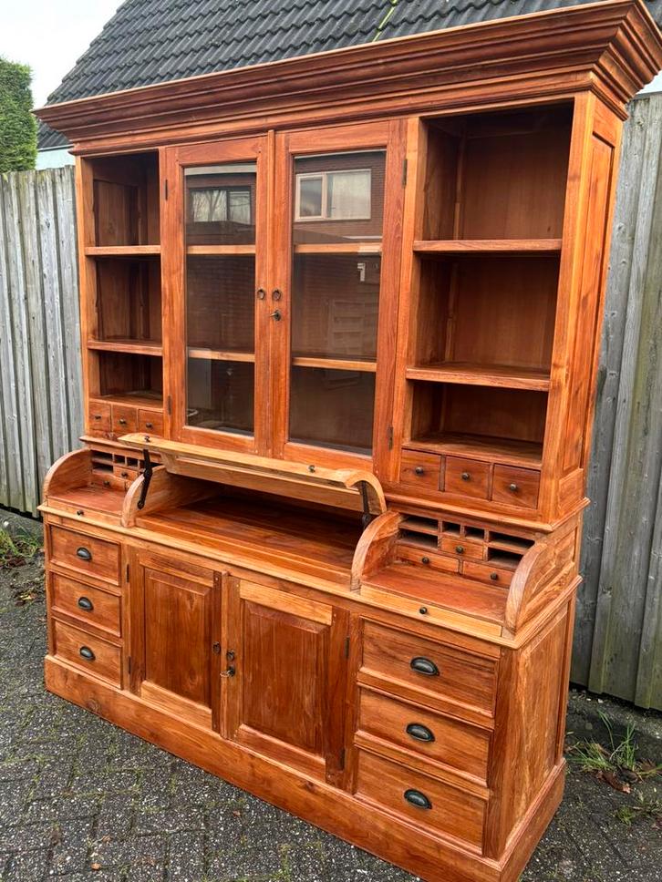 Kruidenierskast/grutterskast/buffetkast teak wil graag door, Huis en Inrichting, Kasten | Buffetkasten, Gebruikt, Teakhout, Ophalen of Verzenden