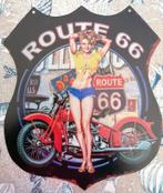 ROUTE 66-PIN UP-MOTO-, Nieuw, Reclamebord, Ophalen of Verzenden