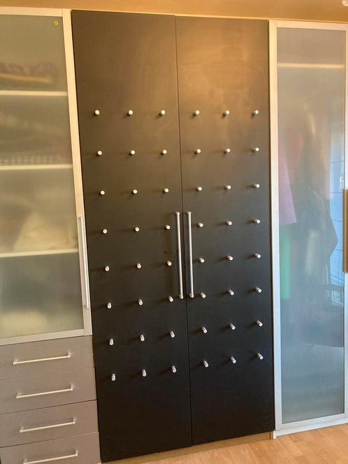 Kastdeuren Pax IKEA donkergrijs met toppen mooie staat, Huis en Inrichting, Kasten | Kleerkasten, Zo goed als nieuw, 200 cm of meer