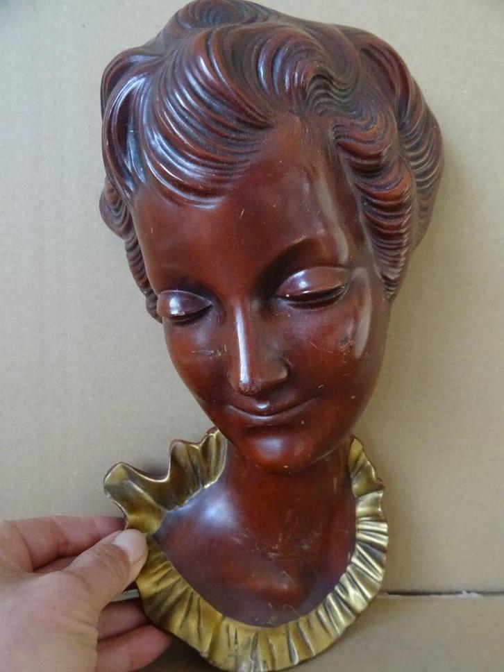 Vintage vrouwenhoofd wandmasker Goebel Schaubach Hummelwerk, Antiek en Kunst, Curiosa en Brocante, Ophalen of Verzenden