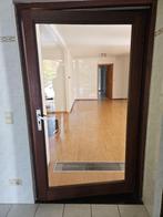 glazen binnendeur met houten kader, Doe-het-zelf en Bouw, Deuren en Vliegenramen, Gebruikt, Binnendeur, 200 tot 215 cm, Glas