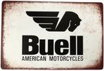 Plaque murale en métal au look vintage BUELL AMERICAN MOTORC, Neuf