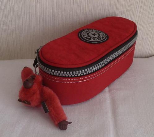 ② Kipling plumier ovale duobox rouge + singe — Fournitures scolaires —  2ememain