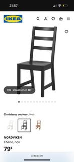 Lot de 4 chaises Nordviken Ikea, Ophalen, Zwart, Zo goed als nieuw, Nordviken