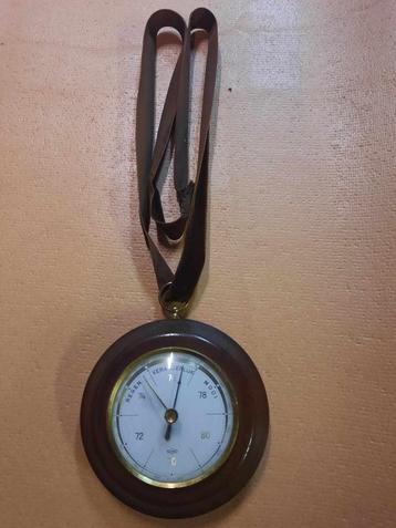 Mooi oude houten barometer met thermometer, Enlèvement ou Envoi, Comme neuf, Baromètre