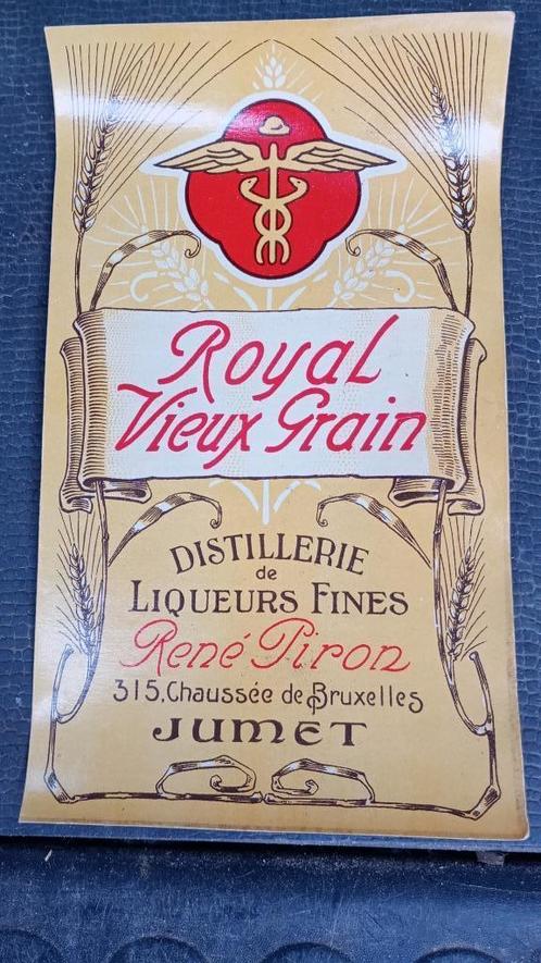 Oud Genièvre Royal Vieux Grain-label, Verzamelen, Merken en Reclamevoorwerpen, Zo goed als nieuw, Verpakking, Ophalen of Verzenden