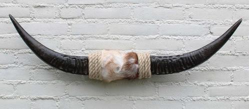 Texas style BULLBAR- 93 cm - afgewerkt met koeienvel en touw, Verzamelen, Dierenverzamelingen, Nieuw, Gewei of Kop, Boerderijdier