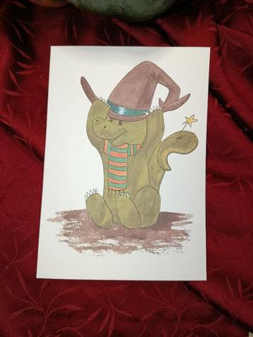 Kleine tovenaar Draak - Kunstdruk beschikbaar voor biedingen