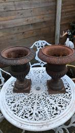 paire de vases de jardin en fonte hauteur 38 cm, Enlèvement, Utilisé