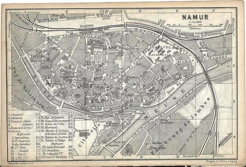 1888 - Namur plan de la ville, Boeken, Atlassen en Landkaarten, Ophalen of Verzenden