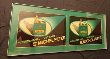 Vintage sigaretten reclame St-Michel - kader  beschikbaar voor biedingen