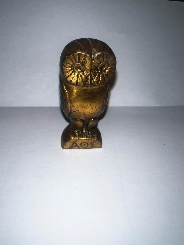 Athena uil – 6,5 cm – Messing, Antiek en Kunst, Antiek | Brons en Koper, Brons, Ophalen