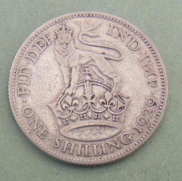 1929 one shilling India Imperator en argent