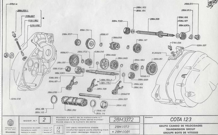 MONTESA COTA 123/172 MECHANISCHE ONDERDELEN, Motoren, Onderdelen | Oldtimers, Gebruikt, Ophalen of Verzenden