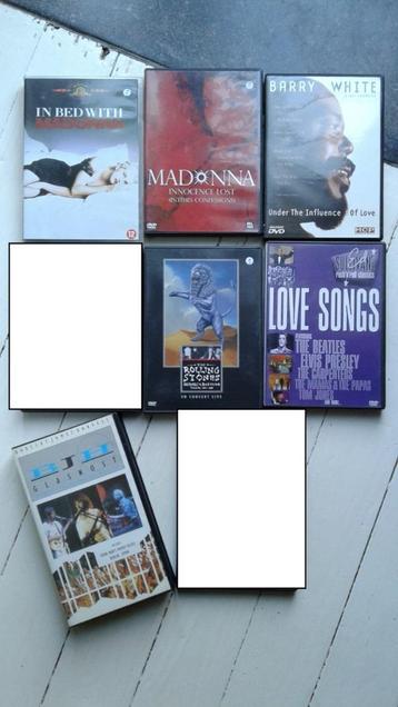 Muzikale dvd's en K7-audio (verschillende artiesten per stuk beschikbaar voor biedingen