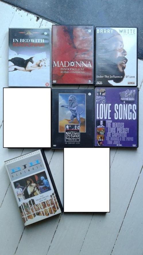 Muzikale dvd's en K7-audio (verschillende artiesten per stuk, Cd's en Dvd's, Dvd's | Muziek en Concerten, Gebruikt, Muziek en Concerten