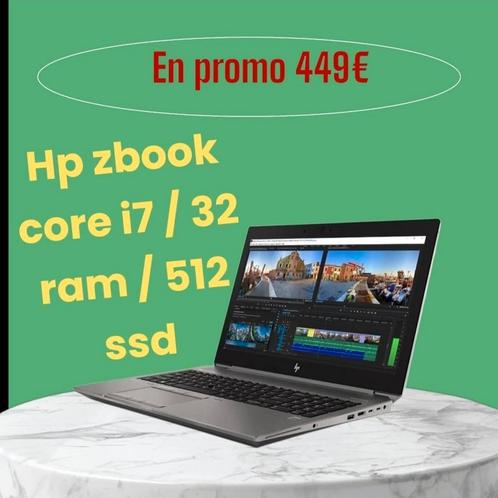 Hp zbook core i7 32 ram 512 ssd Windwos 11 garantie 1 an, Computers en Software, Chromebooks, Zo goed als nieuw, Azerty, Ophalen of Verzenden