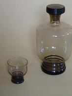 Karaf met stop en glas, met ribbelvoet, jaren 20, Antiek en Kunst, Verzenden