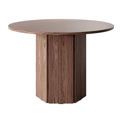 tafel rond donkerbruin houtstructuur 110 cm rond, Huis en Inrichting, Tafels | Eettafels, Nieuw, Rond, Ophalen of Verzenden