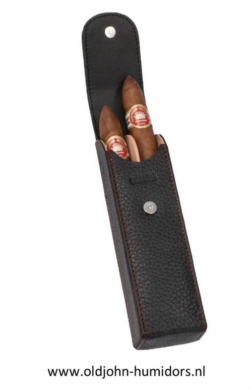 SK81 ADORINI  SIGARENETUI / SIGARENKOKER - LEER - ZWART ROOD, Verzamelen, Rookartikelen, Aanstekers en Luciferdoosjes, Nieuw, Tabaksdoos of Verpakking
