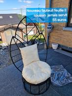 Nieuw!! Fauteuil met zwart blad, crèmekleurig kussen, Ophalen, Nieuw