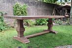 Massief eiken kloostertafel eettafel 220x100x75.5, Huis en Inrichting, Landelijk tijdloos sober, Eikenhout, 200 cm of meer, Zo goed als nieuw