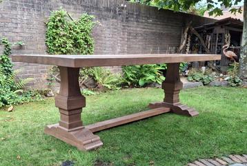 Massief eiken kloostertafel eettafel 220x100x75.5 beschikbaar voor biedingen