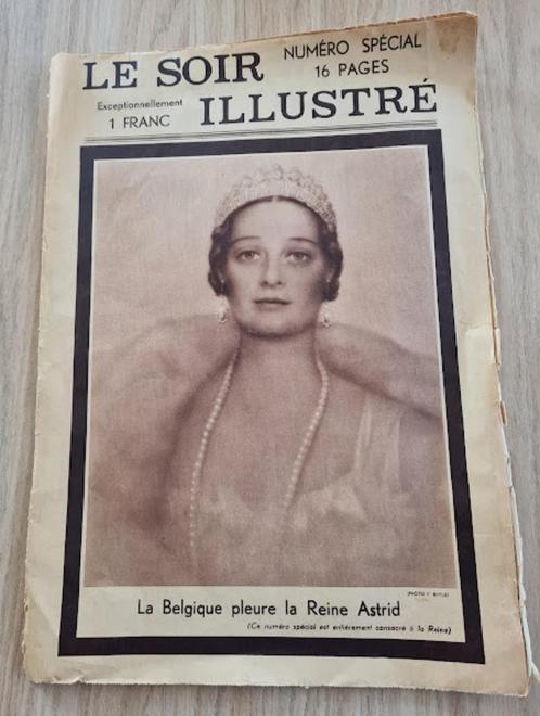 Le Soir - mort de la reine Astrid, Collections, Revues, Journaux & Coupures, Journal, 1920 à 1940, Enlèvement ou Envoi
