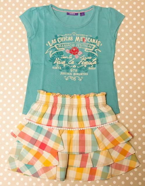 Veelkleurig zomerrokje + T-shirt Mexx, maat 92, Kinderen en Baby's, Kinderkleding | Maat 92, Gebruikt, Meisje, Jurk of Rok, Ophalen of Verzenden