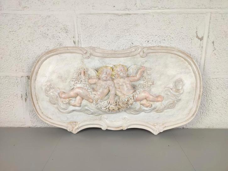 Gipsen ornament met cherubijnen, Antiquités & Art, Art | Sculptures & Bois, Enlèvement