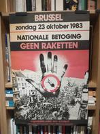 Brussel geen raketten 1983 affiche, Ophalen of Verzenden, Gebruikt