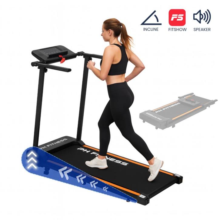 Loopband 10 km/u Opvouwbaar met Helling – Zwart A1F-2, Sport en Fitness, Fitnessmaterialen, Nieuw, Overige typen, Armen, Benen