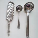 Lot v 3 verzilverd -pollepel -sauslepel  -schep, Ophalen of Verzenden, Zilver