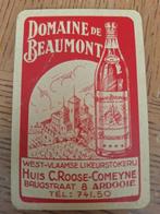 Oude speelkaart Domaine de Beaumont likeurstokerij Ardooie, Verzamelen, Ophalen of Verzenden, Zo goed als nieuw, Speelkaart(en)